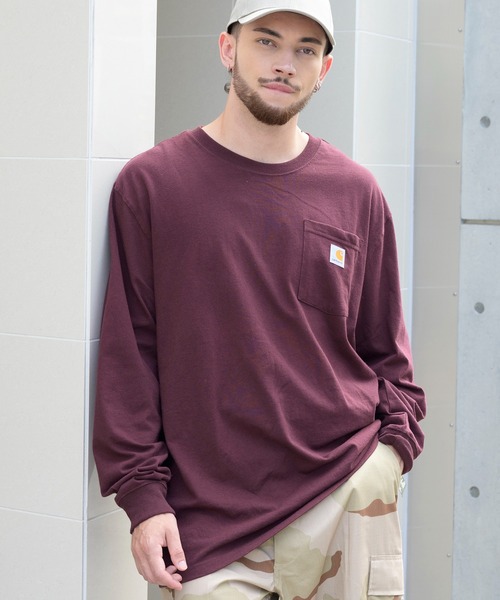 Carhartt�i�J�[�n�[�g�j�́u�J�[�n�[�g carhartt ���S �����O�X���[�u �|�P�b�gT�V���c �r�b�O�V���G�b�g�iT�V���c/�J�b�g�\�[�j�v�b���C��