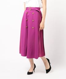 両サイドプリーツ トレンチスカート
