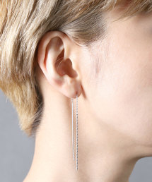 【YArKA/ヤーカ】silver925 pole&chain pierce/ポール&チェーンピアス シルバー925