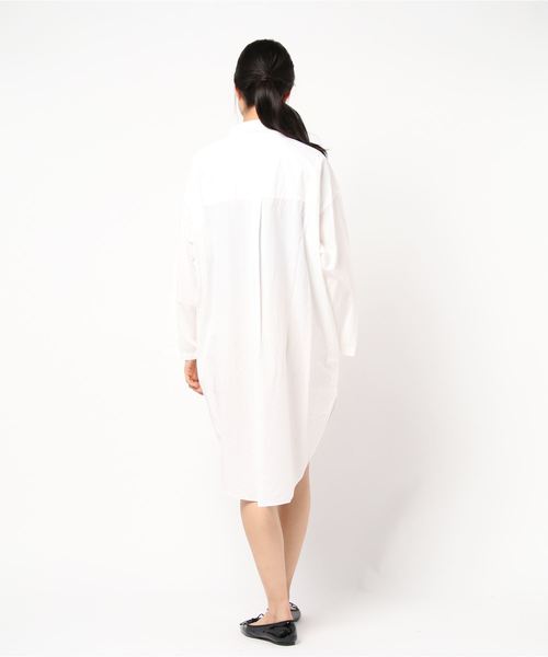 plage（プラージュ）の「Dry stripe シャツワンピース◆（シャツワンピース・レディース・ホワイト/アイボリー/ネイビー・FREE）」の5枚目の写真