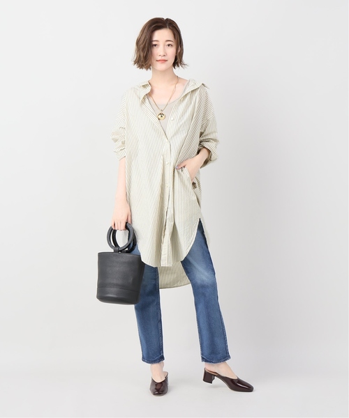 plage（プラージュ）の「Dry stripe シャツワンピース◆（シャツワンピース・レディース・ホワイト/アイボリー/ネイビー・FREE）」の21枚目の写真