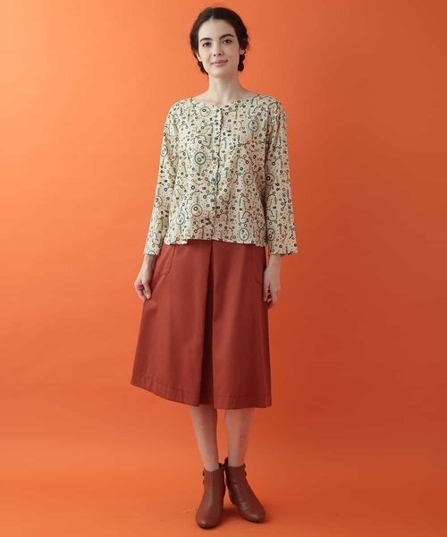 Jocomomola(ホコモモラ)の「刺繍スカート(スカート・レディース・グリーン/オレンジ・40)」の10枚目の写真