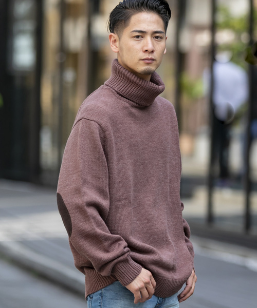 ADMIX/ATELIER SAB MEN（アドミックスアトリエサブメン）の「【No sweat.×ADMIX/ATELIER SAB MEN】コラボ別注 メランジ編み エルボーパッチ タートルネック セーター（ニット/セーター・メンズ・アッシュブラウン/グレー/ベージュ/アイボリー/ブラック/ダークベージュ・48/50）」の9枚目の写真