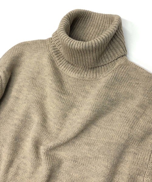 ADMIX/ATELIER SAB MEN（アドミックスアトリエサブメン）の「【No sweat.×ADMIX/ATELIER SAB MEN】コラボ別注 メランジ編み エルボーパッチ タートルネック セーター（ニット/セーター・メンズ・アッシュブラウン/グレー/ベージュ/アイボリー/ブラック/ダークベージュ・48/50）」の10枚目の写真