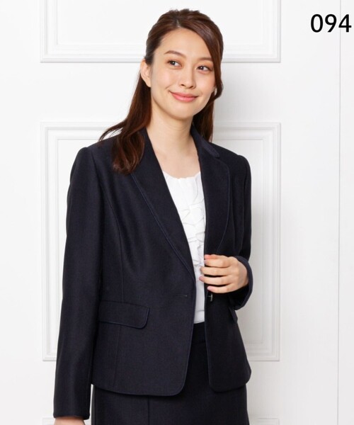 SHOO・LA・RUE(シューラルー)の「【S-5L/洗える】らくドビーテーラードジャケット(テーラードジャケット・レディース・ナチュラル/ダークネイビー/ベージュ系その他4/ネイビー系6・01/02/06/05/03/04/07)」の4枚目の写真