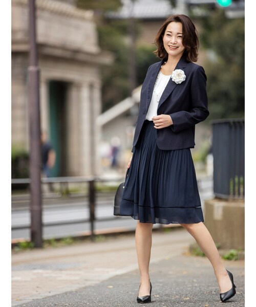 SHOO・LA・RUE(シューラルー)の「【S-5L/洗える】らくドビーテーラードジャケット(テーラードジャケット・レディース・ナチュラル/ダークネイビー/ベージュ系その他4/ネイビー系6・01/02/06/05/03/04/07)」の5枚目の写真