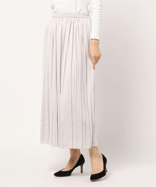 LOWRYS FARM（ローリーズファーム）の「サテンプリーツスカート　863178（スカート・レディース・ブラック/パープル/ブルー/アイボリー/ブラウン/ピンク・FREE）」の10枚目の写真