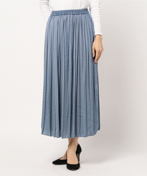 LOWRYS FARM（ローリーズファーム）の「サテンプリーツスカート　863178（スカート・レディース・ブラック/パープル/ブルー/アイボリー/ブラウン/ピンク・FREE）」の9枚目の写真