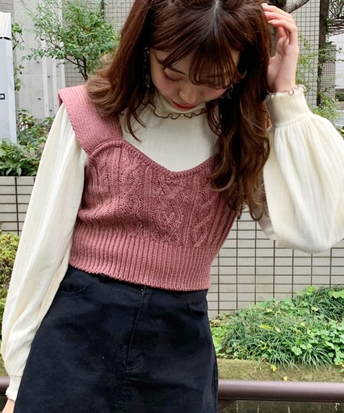 apres jour（アプレジュール）の「ビスチェ×タートルセット【ZOZOTOWN限定アイテム】（ニット/セーター・レディース・ブラック/アイボリー/モカ/スモークピンク・フリー）」の6枚目の写真