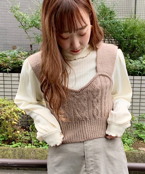 apres jour（アプレジュール）の「ビスチェ×タートルセット【ZOZOTOWN限定アイテム】（ニット/セーター・レディース・ブラック/アイボリー/モカ/スモークピンク・フリー）」の10枚目の写真