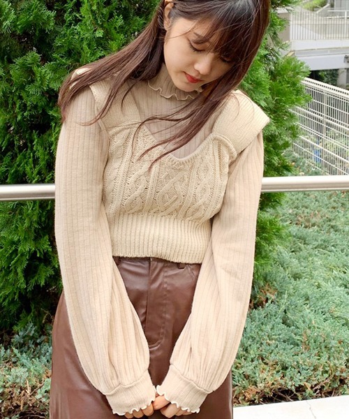 apres jour（アプレジュール）の「ビスチェ×タートルセット【ZOZOTOWN限定アイテム】（ニット/セーター・レディース・ブラック/アイボリー/モカ/スモークピンク・フリー）」の14枚目の写真