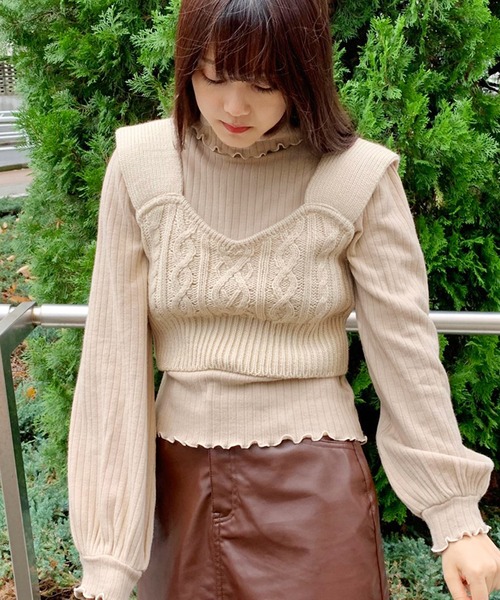 apres jour（アプレジュール）の「ビスチェ×タートルセット【ZOZOTOWN限定アイテム】（ニット/セーター・レディース・ブラック/アイボリー/モカ/スモークピンク・フリー）」の16枚目の写真