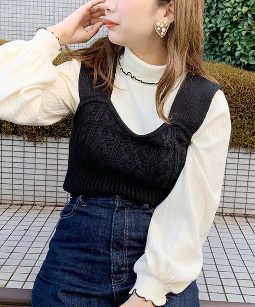 apres jour（アプレジュール）の「ビスチェ×タートルセット【ZOZOTOWN限定アイテム】（ニット/セーター・レディース・ブラック/アイボリー/モカ/スモークピンク・フリー）」の18枚目の写真