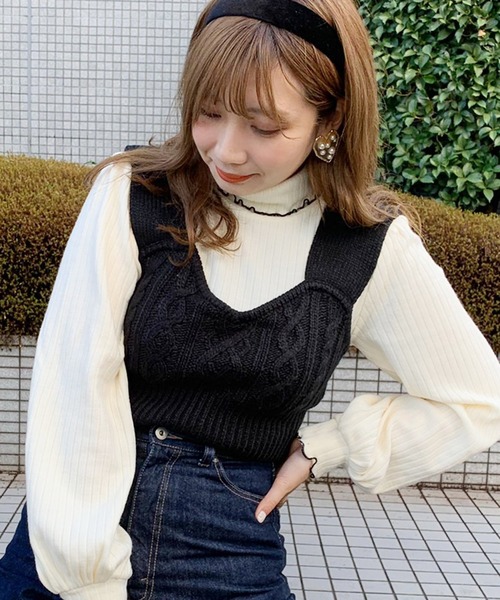 apres jour（アプレジュール）の「ビスチェ×タートルセット【ZOZOTOWN限定アイテム】（ニット/セーター・レディース・ブラック/アイボリー/モカ/スモークピンク・フリー）」の19枚目の写真