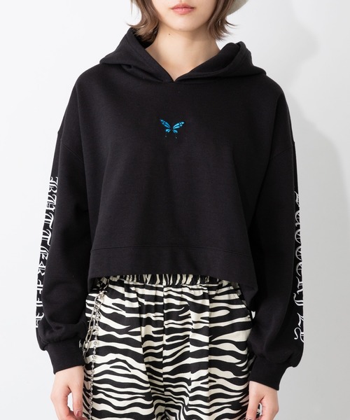 WEGO（ウィゴー）の「WEGO/スリーブ刺繍ショートビッグシルエットパーカー（パーカー・レディース・ブラック系その他/ホワイト/ブラック/その他1/その他2・FREE）」の21枚目の写真