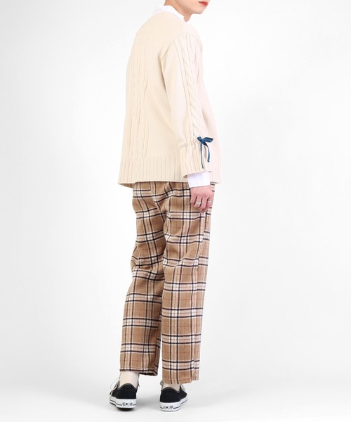 DING（ディング）の「DING/リボン付きロゴニット（ニット/セーター・レディース・オフホワイト/ネイビー・FREE）」の5枚目の写真