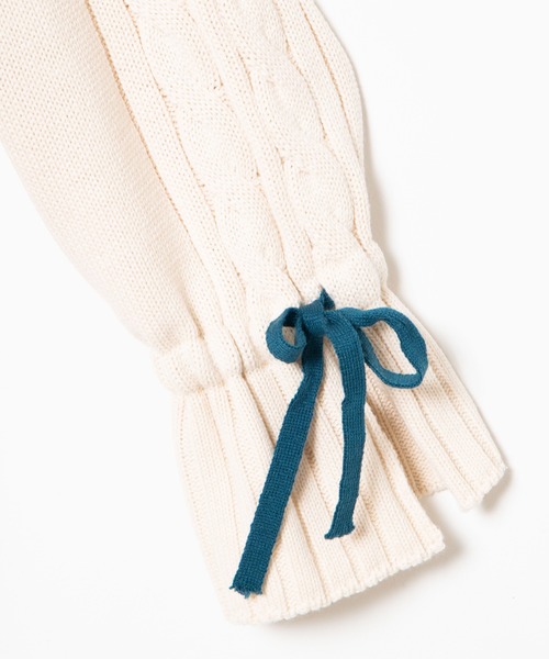 DING（ディング）の「DING/リボン付きロゴニット（ニット/セーター・レディース・オフホワイト/ネイビー・FREE）」の12枚目の写真