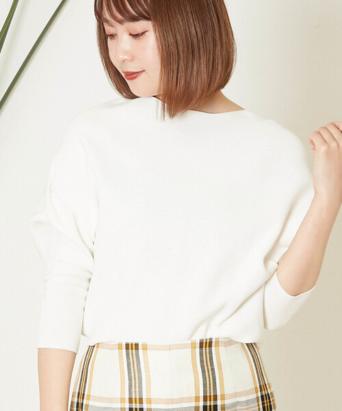 Liesse（リエス）の「アシンメトリープルオーバー（ニット/セーター・レディース・オフホワイト/グレー系その他/ネイビー/ピンク/レッド・FREE）」の9枚目の写真