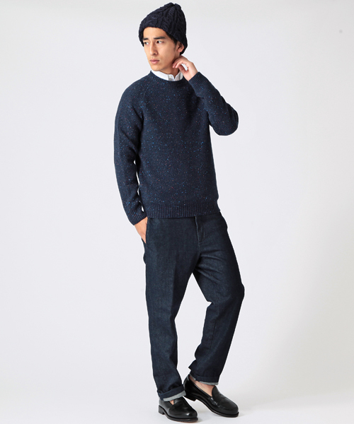 B:MING by BEAMS（ビーミングバイビームス）の「ビーミング by ビームス / カノコカラーNEP CREW（ニット/セーター・メンズ・グレー/ネイビー・X-LARGE/MEDIUM/SMALL/LARGE）」の12枚目の写真