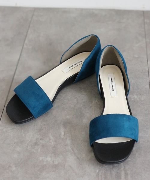 AMERICAN HOLIC(アメリカンホリック)の「屈曲セパレートフラットシューズ*(サンダル・レディース・キャメル/ブルーグリーン/ネイビー・SMALL/MEDIUM/LARGE)」の2枚目の写真