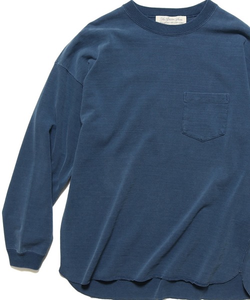 REMI RELIEF（レミレリーフ）の「REMI RELIEF/レミレリーフ 20/2 TC 天竺ポケット 無地ロンTシャツ（Tシャツ/カットソー・メンズ・ブラック/ベージュ/オフホワイト/ブルー/サーモンピンク・S/M/L）」の4枚目の写真