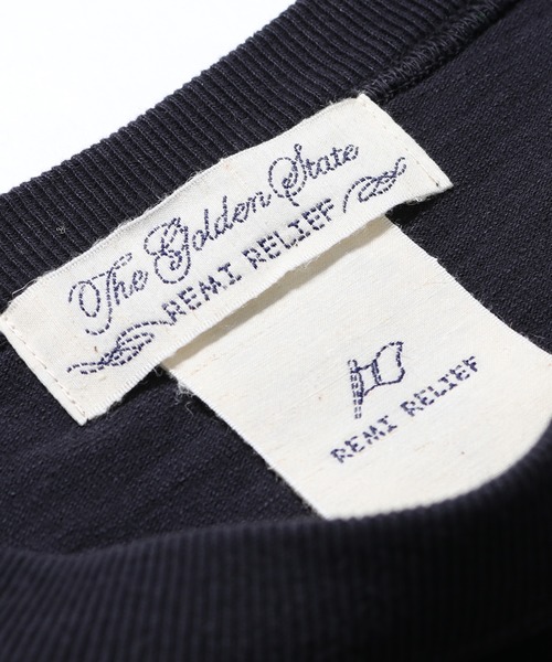 REMI RELIEF（レミレリーフ）の「REMI RELIEF/レミレリーフ 20/2 TC 天竺ポケット 無地ロンTシャツ（Tシャツ/カットソー・メンズ・ブラック/ベージュ/オフホワイト/ブルー/サーモンピンク・S/M/L）」の9枚目の写真