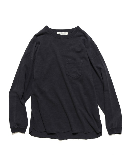 REMI RELIEF（レミレリーフ）の「REMI RELIEF/レミレリーフ 20/2 TC 天竺ポケット 無地ロンTシャツ（Tシャツ/カットソー・メンズ・ブラック/ベージュ/オフホワイト/ブルー/サーモンピンク・S/M/L）」の16枚目の写真