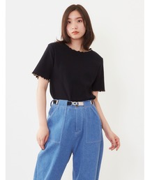 POU DOU DOU | スパンテレコ配色メロー Tee(Tシャツ/カットソー)