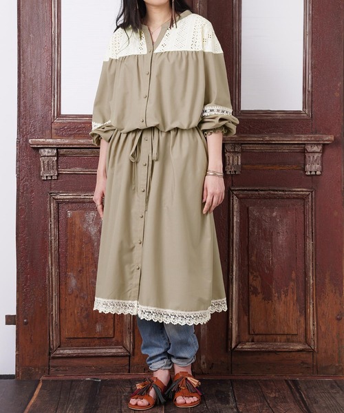 セール コットンレース切替シャツワンピース シャツワンピース Somari Imagination ソマリ イマジネーション のファッション通販 Zozotown