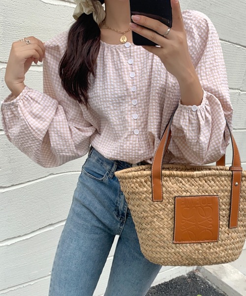 Girly Doll(ガーリードール)の「ナチュラルボリューム袖ブラウス(シャツ/ブラウス・レディース・ホワイト/ベージュ/チェック/ライトブルー/ミント/ライトグレー/ブラック/レッド系その他/グレー系その他/ベージュ系その他・FREE)」の18枚目の写真