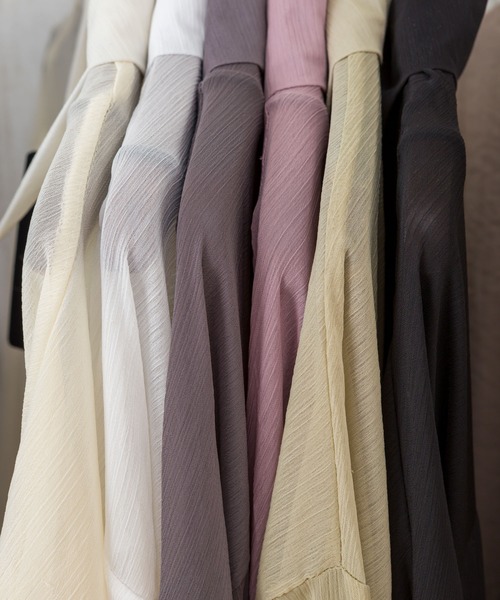 SpRay（スプレイ）の「シアーロングシャツ（シャツ/ブラウス・レディース・ピンク/グレー/ライトグリーン/アイボリー/ブラック/オフホワイト・FREE）」の13枚目の写真