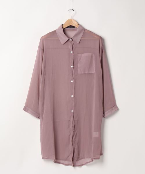 セール】シアーロングシャツ（シャツ/ブラウス）｜SpRay