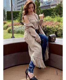 RESEXXY | 透かし柄フリンジカーデ(カーディガン/ボレロ)