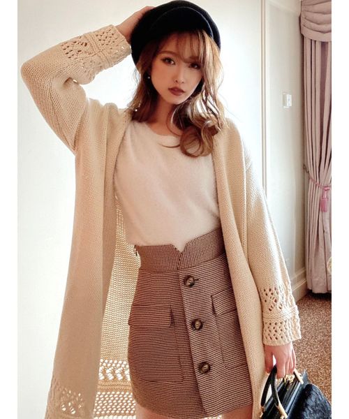 RESEXXY(リゼクシー)の「透かし柄フリンジカーデ(カーディガン/ボレロ・レディース・ブラック/ベージュ/オフホワイト・FREE)」の13枚目の写真