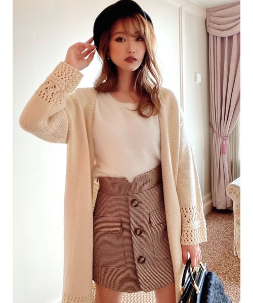 RESEXXY(リゼクシー)の「透かし柄フリンジカーデ(カーディガン/ボレロ・レディース・ブラック/ベージュ/オフホワイト・FREE)」の15枚目の写真