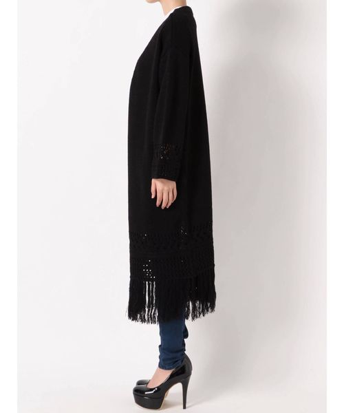 RESEXXY(リゼクシー)の「透かし柄フリンジカーデ(カーディガン/ボレロ・レディース・ブラック/ベージュ/オフホワイト・FREE)」の16枚目の写真