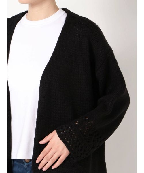 RESEXXY(リゼクシー)の「透かし柄フリンジカーデ(カーディガン/ボレロ・レディース・ブラック/ベージュ/オフホワイト・FREE)」の19枚目の写真