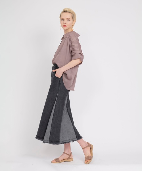 KOH.style（コースタイル）の「ブロッキングデニムスカート（デニムスカート・レディース・ブラック/ブルー・MEDIUM/LARGE/SMALL）」の9枚目の写真