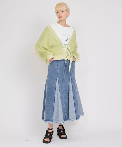 KOH.style（コースタイル）の「ブロッキングデニムスカート（デニムスカート・レディース・ブラック/ブルー・MEDIUM/LARGE/SMALL）」の12枚目の写真