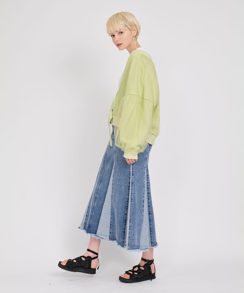 KOH.style（コースタイル）の「ブロッキングデニムスカート（デニムスカート・レディース・ブラック/ブルー・MEDIUM/LARGE/SMALL）」の15枚目の写真