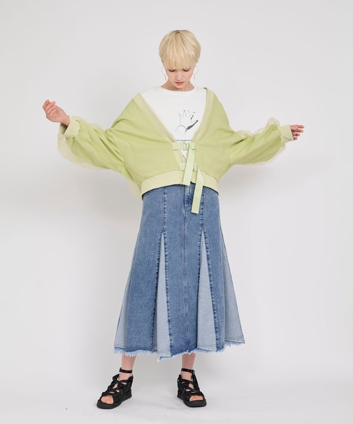 KOH.style（コースタイル）の「ブロッキングデニムスカート（デニムスカート・レディース・ブラック/ブルー・MEDIUM/LARGE/SMALL）」の16枚目の写真