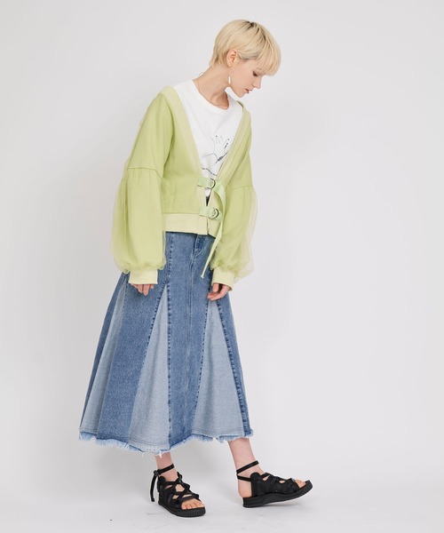 KOH.style（コースタイル）の「ブロッキングデニムスカート（デニムスカート・レディース・ブラック/ブルー・MEDIUM/LARGE/SMALL）」の17枚目の写真