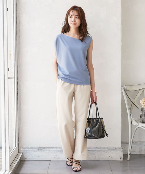 KOBE LETTUCE（コウベレタス）の「カットジョーゼットアシメスリーブプルオーバートップス（その他トップス・レディース・ライトブルー/ブラック/ベージュ・FREE）」の8枚目の写真