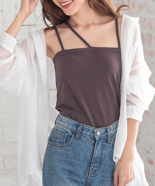 KOBE LETTUCE（コウベレタス）の「トリプルストラップキャミソール（キャミソール・レディース・ベージュ/グリーン系その他/ダークブラウン/ブラック・FREE）」の8枚目の写真