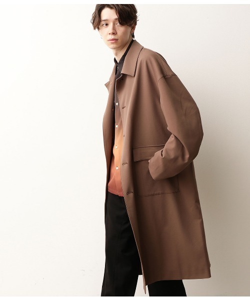 JUNRED(ジュンレッド)の「【ワンランク上のトレンドシルエット】ルーズシルエット ステンカラーコート(ステンカラーコート・メンズ・ブラック/ベージュ/ブラウン・M/L)」の3枚目の写真