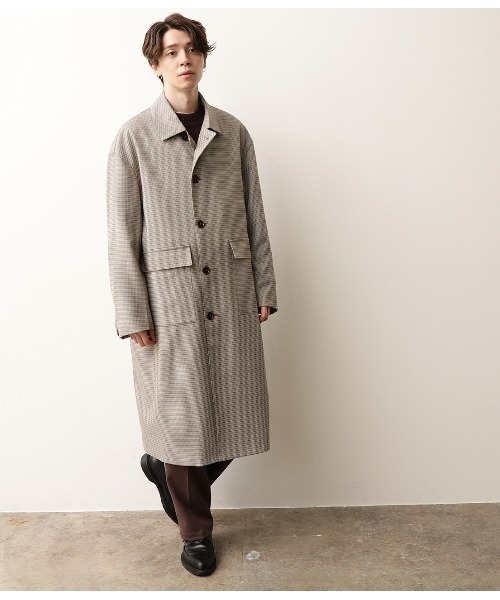 JUNRED(ジュンレッド)の「【ワンランク上のトレンドシルエット】ルーズシルエット ステンカラーコート(ステンカラーコート・メンズ・ブラック/ベージュ/ブラウン・M/L)」の7枚目の写真