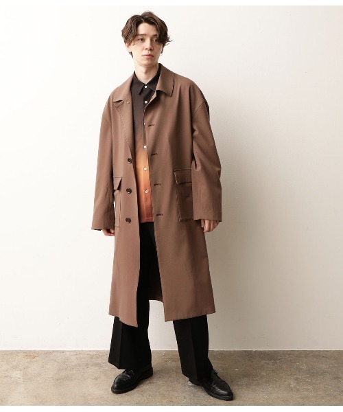 JUNRED(ジュンレッド)の「【ワンランク上のトレンドシルエット】ルーズシルエット ステンカラーコート(ステンカラーコート・メンズ・ブラック/ベージュ/ブラウン・M/L)」の10枚目の写真