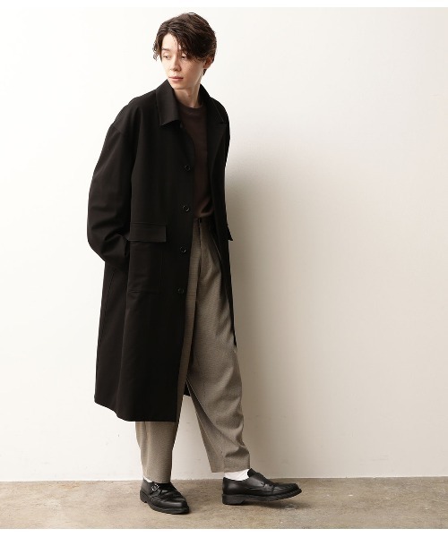 JUNRED(ジュンレッド)の「【ワンランク上のトレンドシルエット】ルーズシルエット ステンカラーコート(ステンカラーコート・メンズ・ブラック/ベージュ/ブラウン・M/L)」の11枚目の写真