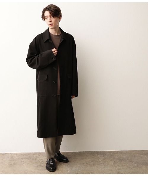 JUNRED(ジュンレッド)の「【ワンランク上のトレンドシルエット】ルーズシルエット ステンカラーコート(ステンカラーコート・メンズ・ブラック/ベージュ/ブラウン・M/L)」の12枚目の写真