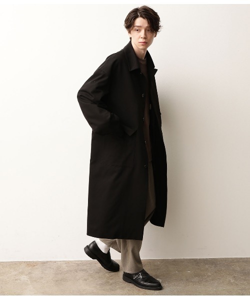 JUNRED(ジュンレッド)の「【ワンランク上のトレンドシルエット】ルーズシルエット ステンカラーコート(ステンカラーコート・メンズ・ブラック/ベージュ/ブラウン・M/L)」の13枚目の写真